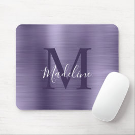 Minimalistisk Elegant Brushed Metall Lila Monogram Musmatta