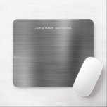 Minimalistisk Elegant Brushed Metall Silver Grått Musmatta<br><div class="desc">Minimalistisk Elegant Brushed Metall Silver Grått-mus Pad</div>