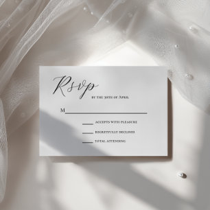 Minimalistisk Elegant Casual Skrift Bröllop RSVP OSA Kort
