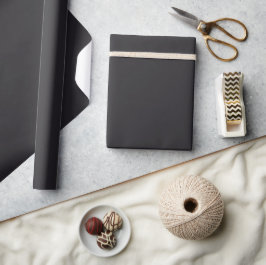 Minimalistisk Elegant Chic Enfärgad Kolgrå Slät Presentpapper
