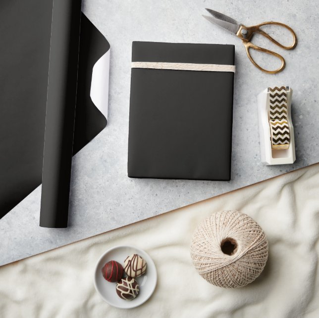 Minimalistisk Elegant Chic Enkel Metall Svart Presentpapper (Hantverk)