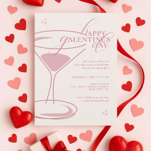 Minimalistisk Elegant Chic Typografi Galentines Da Inbjudningar