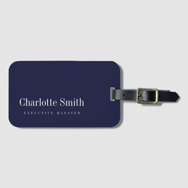 Minimalistisk Elegant Classic Professionell Namn Bagagebricka (Framsida horisontal)