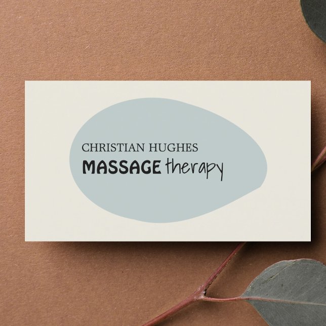 Minimalistisk Elegant Cool Blå Massageterapeut Visitkort (Skapare uppladdad)