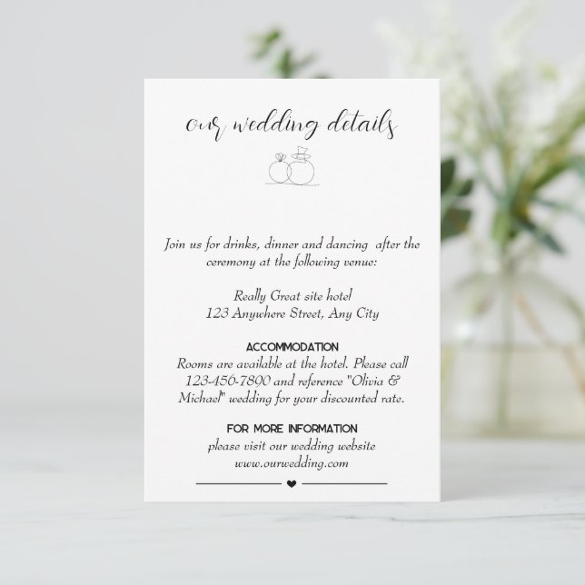 Minimalistisk Elegant Design Kuvertkort Tilläggskort (Stående Fram)