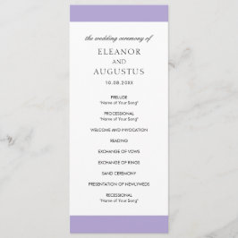 Minimalistisk Elegant Digital Lavendel Lila Bröllo Program