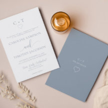 Minimalistisk Elegant Dusty Blue Bröllop