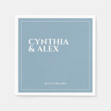 Minimalistisk Elegant Dusty Blue Bröllop