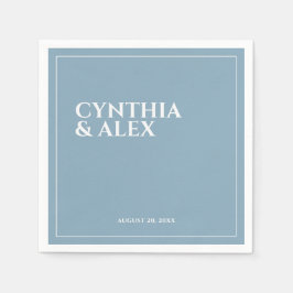 Minimalistisk Elegant Dusty Blue Bröllop Pappersservett