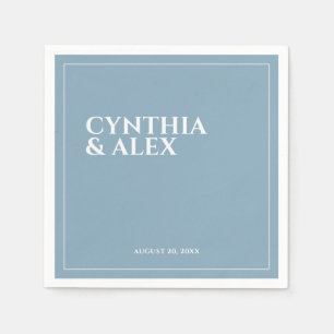 Minimalistisk Elegant Dusty Blue Bröllop Pappersservett