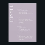 Minimalistisk Elegant Dusty Lilac Art Deco Bröllop Meny<br><div class="desc">Minimalistisk Elegant Art Deco Bröllop Menu i Dusty Lilac</div>