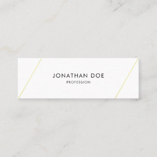 Minimalistisk Elegant Endern Modern Plain Guld Lin Mini Visitkort