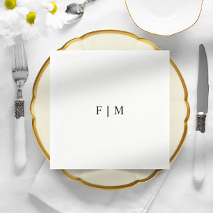 Minimalistisk elegant enkel bröllop-servetter pappersservett