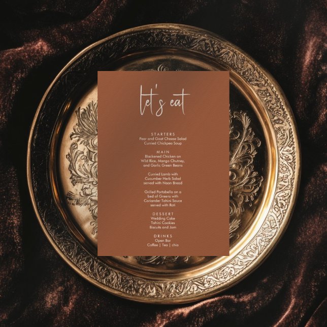 Minimalistisk elegant, enkel meny bröllop i modern (Skapare uppladdad)