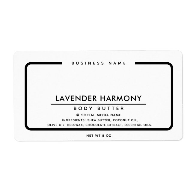 Minimalistisk elegant, enkel, modern svart vit fraktsedel (Framsidan)