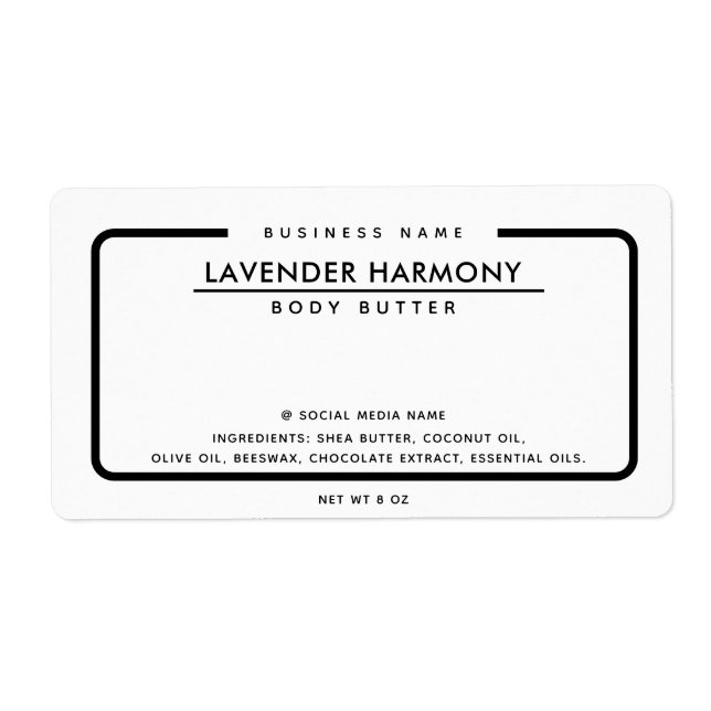 Minimalistisk elegant, enkel, modern svart vit fraktsedel (Framsidan)