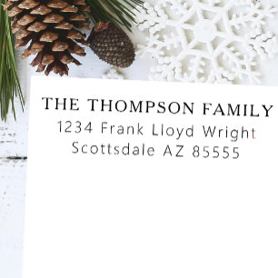 Minimalistisk Elegant - enkel Returadress vid jul Självfärgande Stämpel