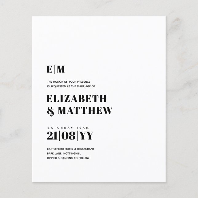 Minimalistisk Elegant enkel typografi Bröllop (Framsida)