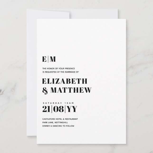 Minimalistisk Elegant enkel typografi Bröllop (Framsida)