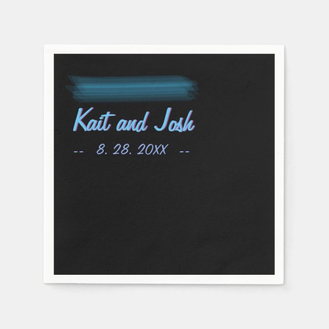 Minimalistisk Elegant Fab Stil Bröllop Pappersservett (Framsidan)