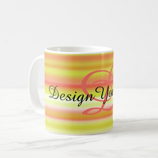 minimalistisk elegant Färgrik retro randigt mönste Kaffemugg (Framsida vänster)