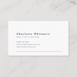 Minimalistisk Elegant Fastighet | Navy Line Design Visitkort