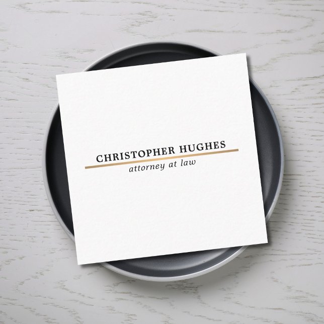 Minimalistisk Elegant Faux Copper Line Attorney Fyrkantigt Visitkort (Skapare uppladdad)