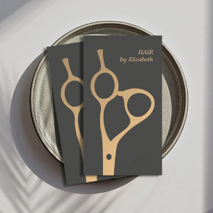 Minimalistisk Elegant Faux Guld Grått Hair Stylist Visitkort