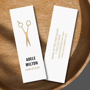 Minimalistisk Elegant Faux Guld White Hair Stylist Mini Visitkort