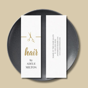 Minimalistisk Elegant Faux Guld White Hair Stylist Mini Visitkort