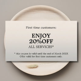 Minimalistisk Elegant Faux Silver Beauty Coupon Rabattkort