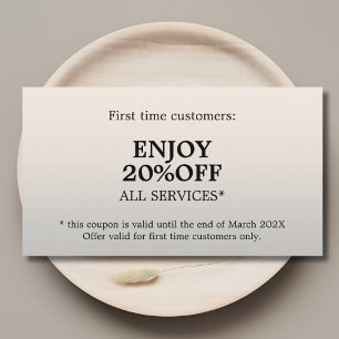 Minimalistisk Elegant Faux Silver Beauty Coupon Rabattkort