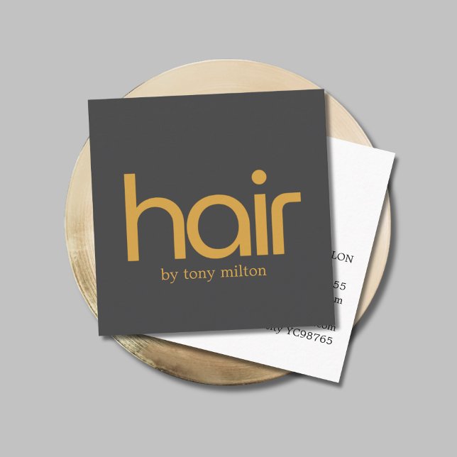 Minimalistisk Elegant, fetstilt Golden Mörk Grått  Fyrkantigt Visitkort (Skapare uppladdad)