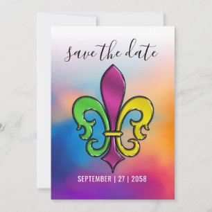Minimalistisk Elegant Fleur De Lis-design Inbjudningar