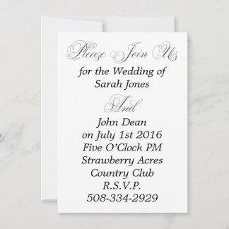 Minimalistisk elegant för bröllopsinbjudan inbjudningar