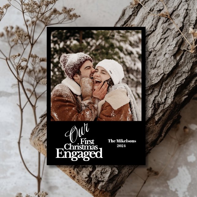 Minimalistisk Elegant för foto första julen Engage (Skapare uppladdad)