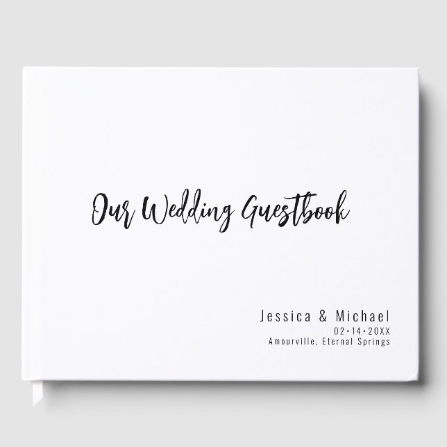 Minimalistisk Elegant för gästboken i bröllop Gästböcker (Framsida)