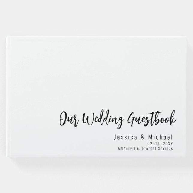 Minimalistisk Elegant för gästboken i bröllop Gästböcker (Framsida)