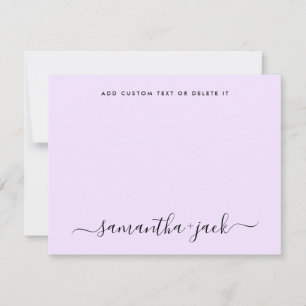 Minimalistisk Elegant för Lavender Snyggt-skript Anteckningskort