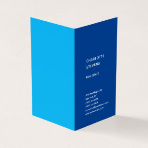 Minimalistisk Elegant för lodrät blått Trendig enk Visitkort