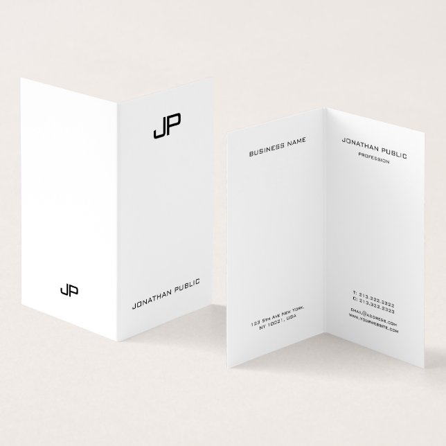 Minimalistisk Elegant för modern monogramProfessio Visitkort (In- och utsida)
