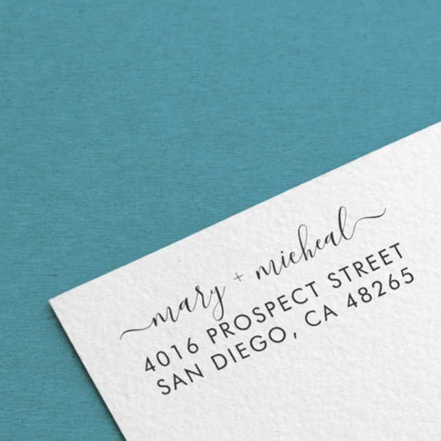 Minimalistisk Elegant för Returadress i Bröllop Självfärgande Stämpel (Skapare uppladdad)