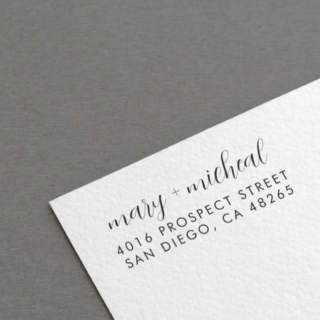 Minimalistisk Elegant för Returadress i Bröllop Stämpel (Skapare uppladdad)