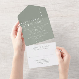 Minimalistisk Elegant för Sage Grönt Monogram Bröl