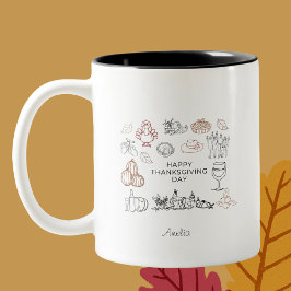 Minimalistisk Elegant för thanksgiving Två-Tonad Mugg