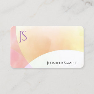 Minimalistisk Elegant för vattenfärg, Monogram - Visitkort