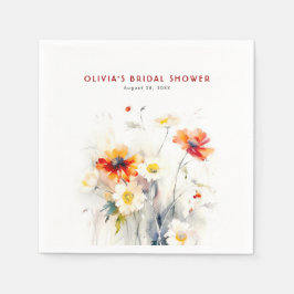 Minimalistisk Elegant för Wildblommor Pappersservett