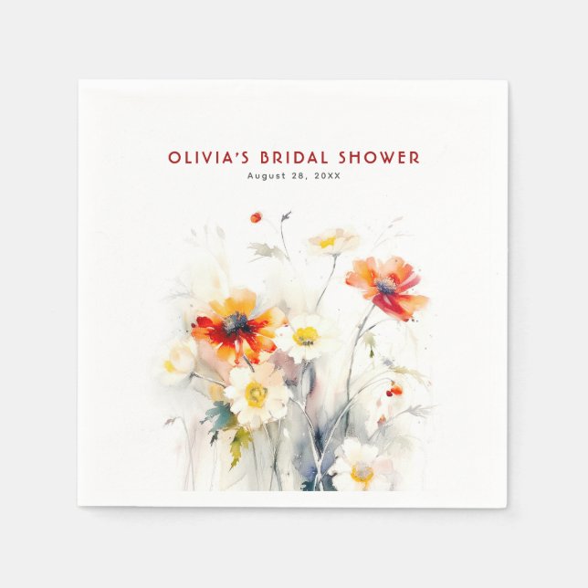 Minimalistisk Elegant för Wildblommor Pappersservett (Framsidan)