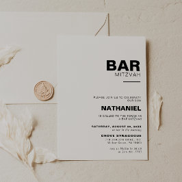 Minimalistisk Elegant Formal Pub Mitzvah Inbjudningar