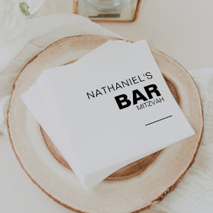 Minimalistisk Elegant Formal Pub Mitzvah Napkins Pappersservett